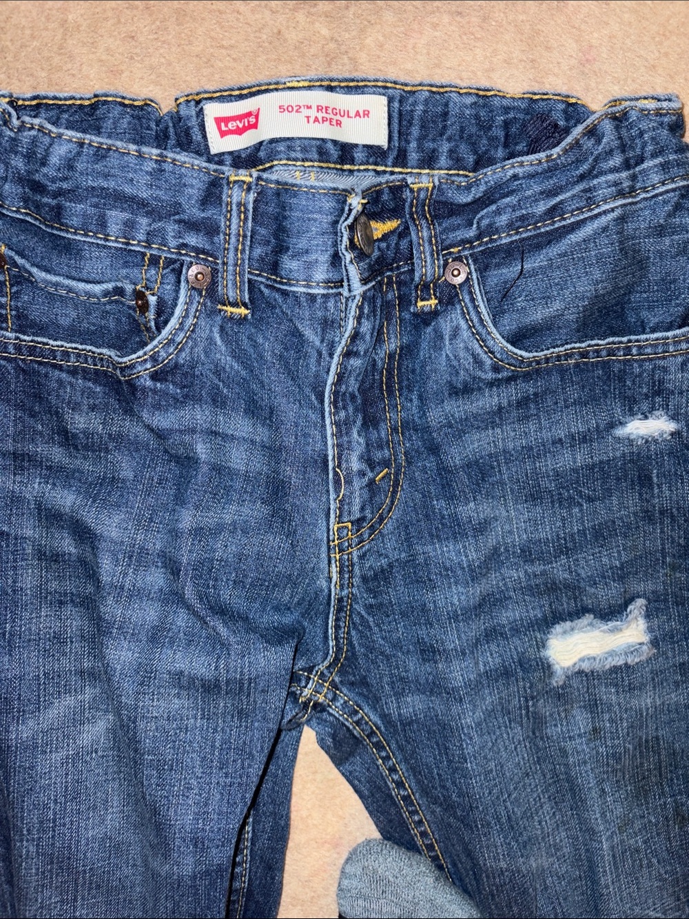 Levi's Slim Straight Distressed Blue Jeans